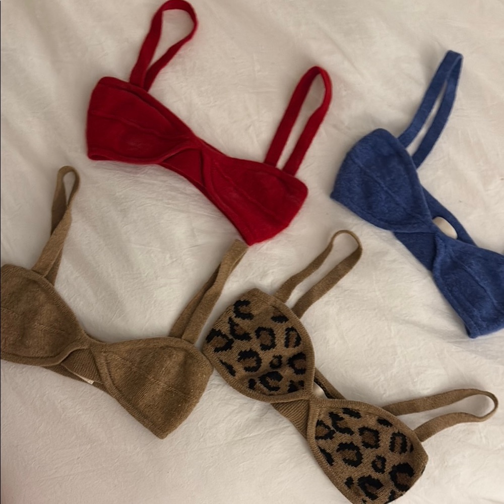KHAITE Red and Blue Bras Intimates Collection
